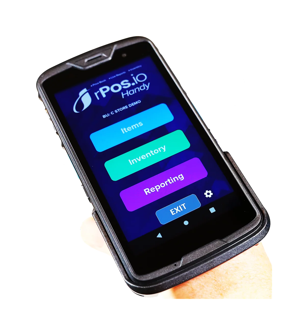 Insight POS Handy App on the rugged handheld