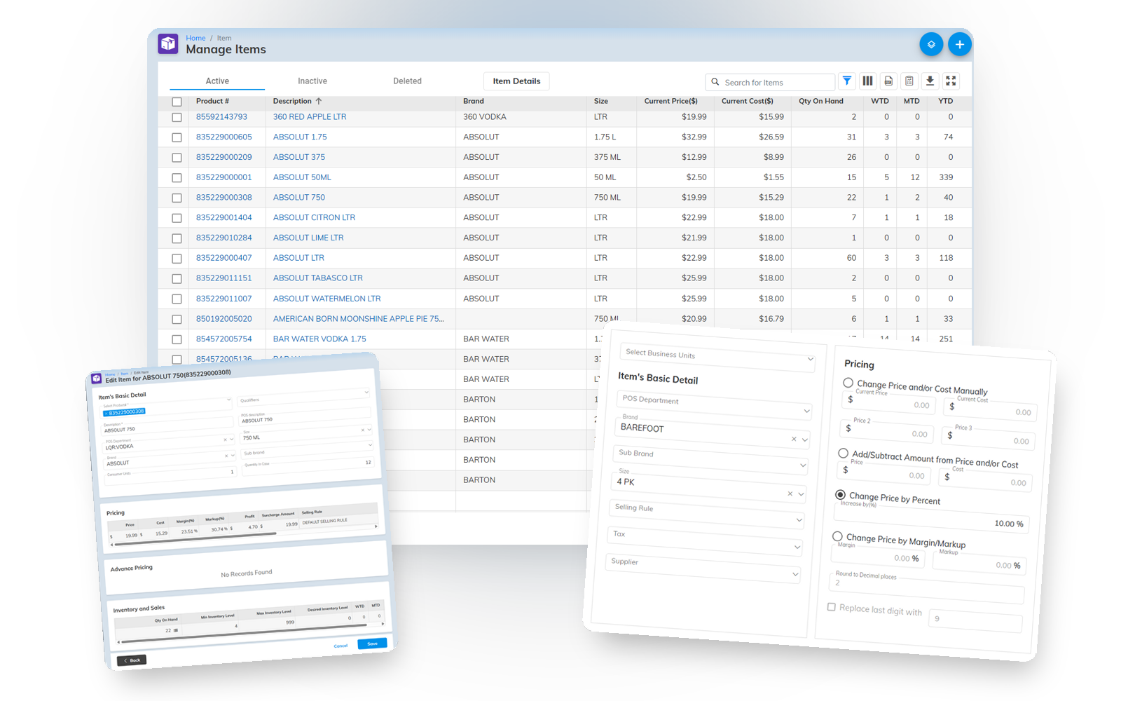 Insight Cloud Back Office Price Book editor